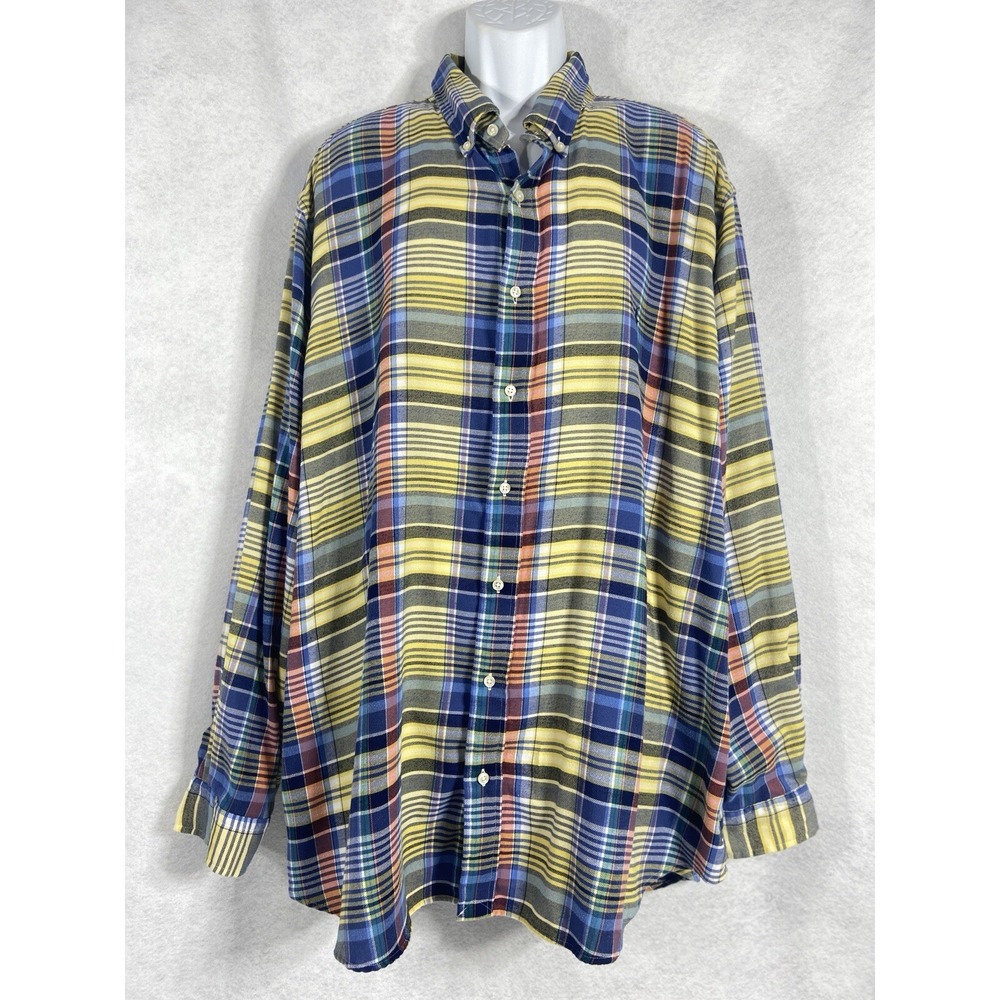 Polo Ralph Lauren Shirt Mens 3XB Flannel Button Up Performance Long Sleeve Plaid